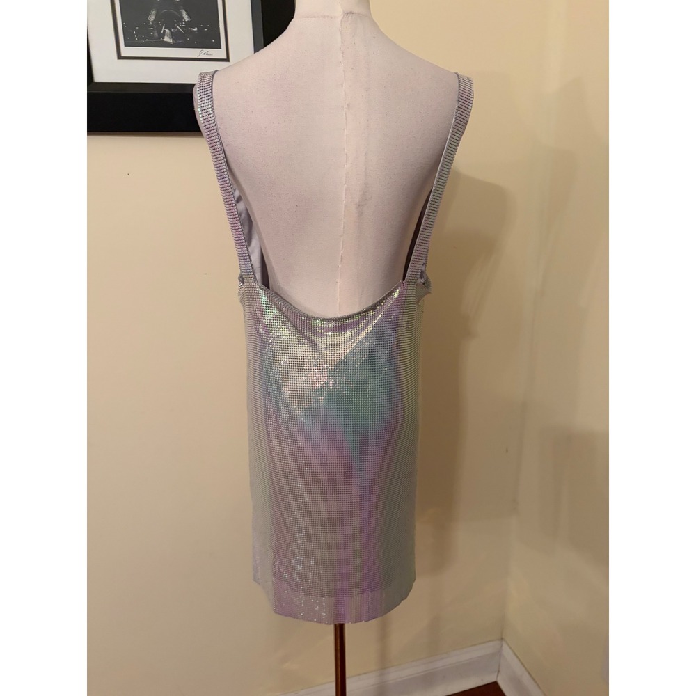 House of Harlow 1960 Iridescent Rhinestone Mini Dress Cowl Neck Open Back Small - Picture 7 of 7